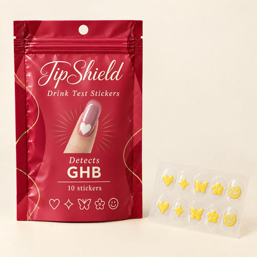 TipShield pouch with sticker sheet of 10 nail stickers